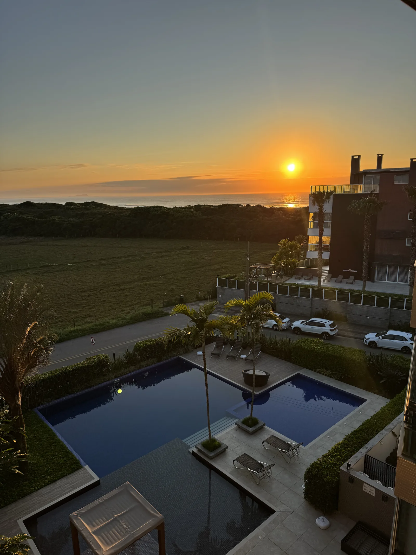 Pôr do sol visto da cobertura